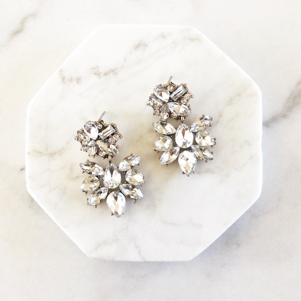 Crystal Cluster Dangling Earrings